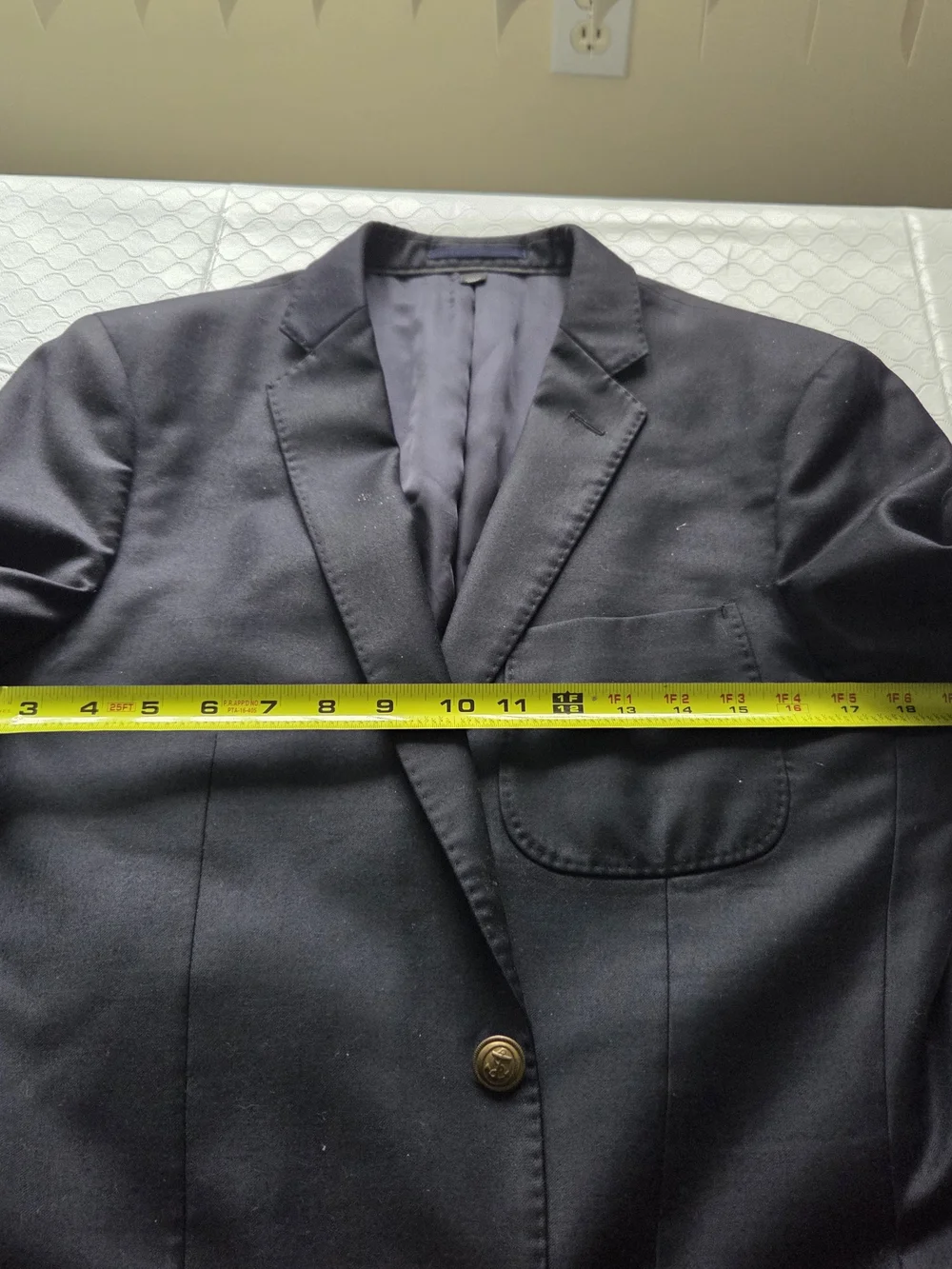 J.Crew Ludlow 38R Blazer Loro Piana Navy Anchor Button